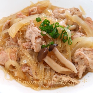 レンジUP彡豚こまと春雨の麺つゆ風味